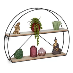 relaxdays Wandregal »Halbrundes Wandregal«