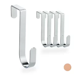 Türhaken »Türhaken 5er Set«, relaxdays, Silber Kupfer