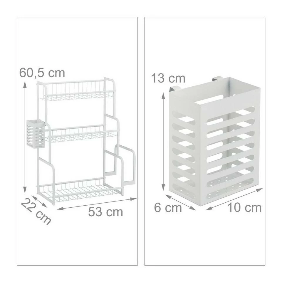 relaxdays Aufsatzregal »Weißes Küchenregal für die Arbeitsplatte« – Bild 4