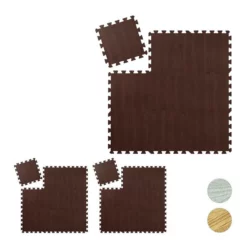 relaxdays Bodenschutzmatte »27 x Bodenschutzmatte Holzoptik braun«