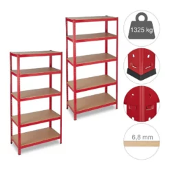 relaxdays Schwerlastregal »2 x Schwerlastregal 1325 kg rot«
