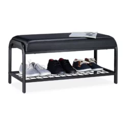 relaxdays Schuhbank »Schuhbank mit Sitzfläche«, Schwarz