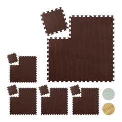 relaxdays Bodenschutzmatte »45 x Bodenschutzmatte Holzoptik braun«