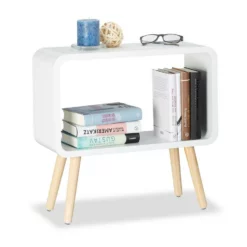 relaxdays Standregal »1x Standregal klein weiß«