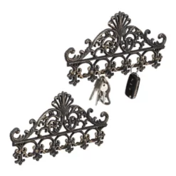 relaxdays Hakenleiste »2 x Garderobenleiste Gusseisen bronze«