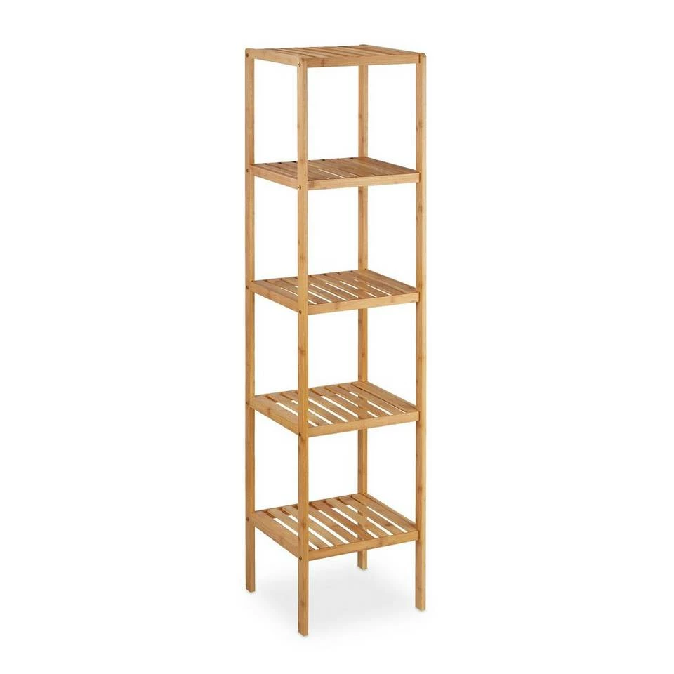 relaxdays Badmöbel-Set »Badregal Bambus mit 5 Ablagen« – Bild 9