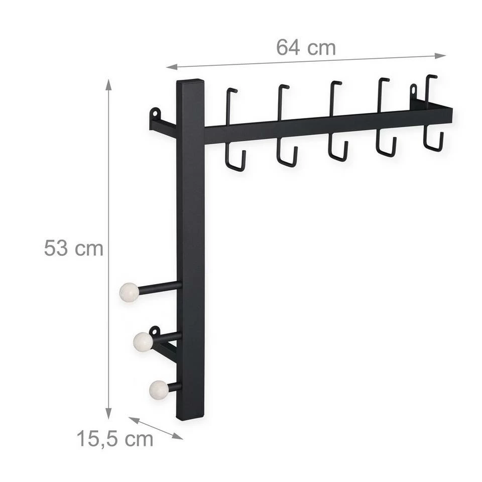 relaxdays Wandgarderobe »Wandgarderobe« – Bild 4