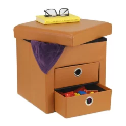 relaxdays Stauraumhocker »Sitzhocker mit Stauraum 2 Schubladen«, faltbar