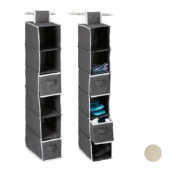 relaxdays Hängeregal »2 x Hängeregal Kleiderschrank anthrazit«