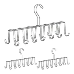 relaxdays Gürtelhalter »3 x Gürtelhalter Metall silber«