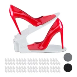 relaxdays Schuhregal »80 x Schuhstapler weiß«