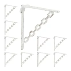 relaxdays Wandregalhalter »10 x Regalwinkel Gusseisen Kette weiß«