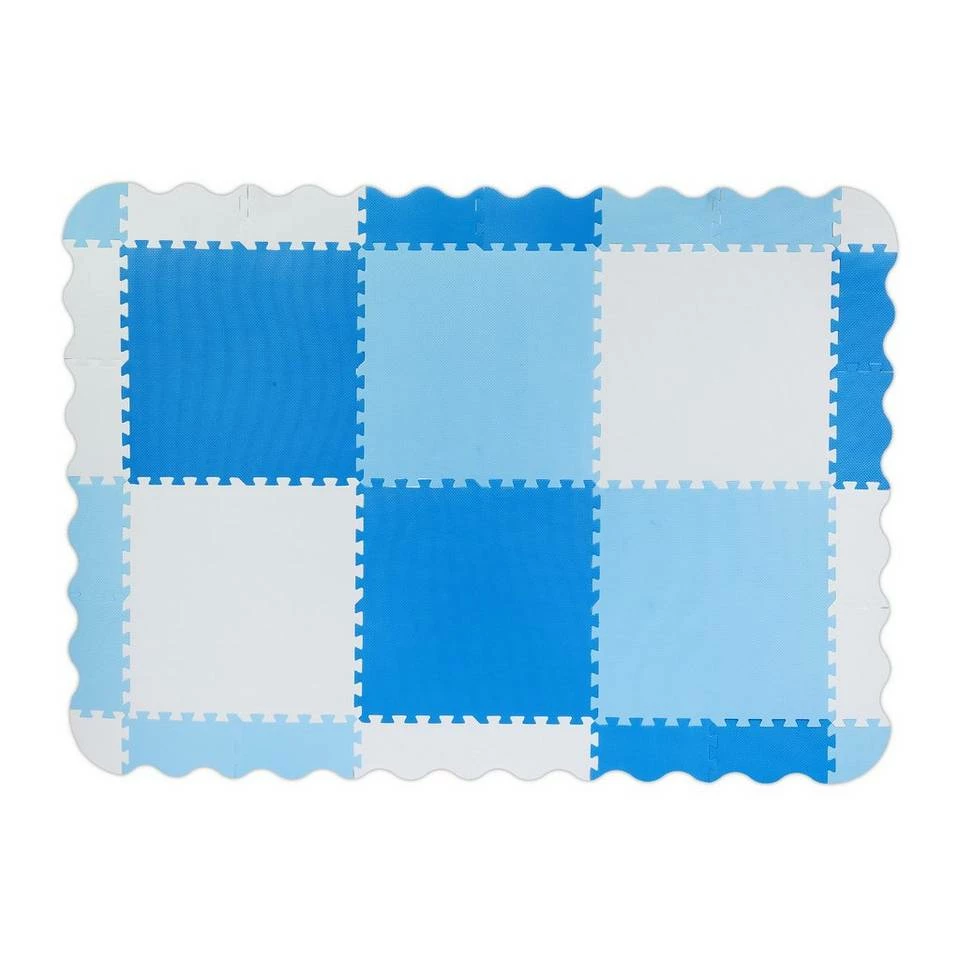relaxdays Bodenschutzmatte »Puzzlematte mit Rand 177 x117 cm«, Set, Blau Weiß Hellblau Blau, Weiß Grau Anthrazit – Bild 11
