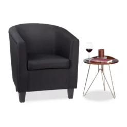 relaxdays Cocktailsessel »Retro Sessel in Schwarz«