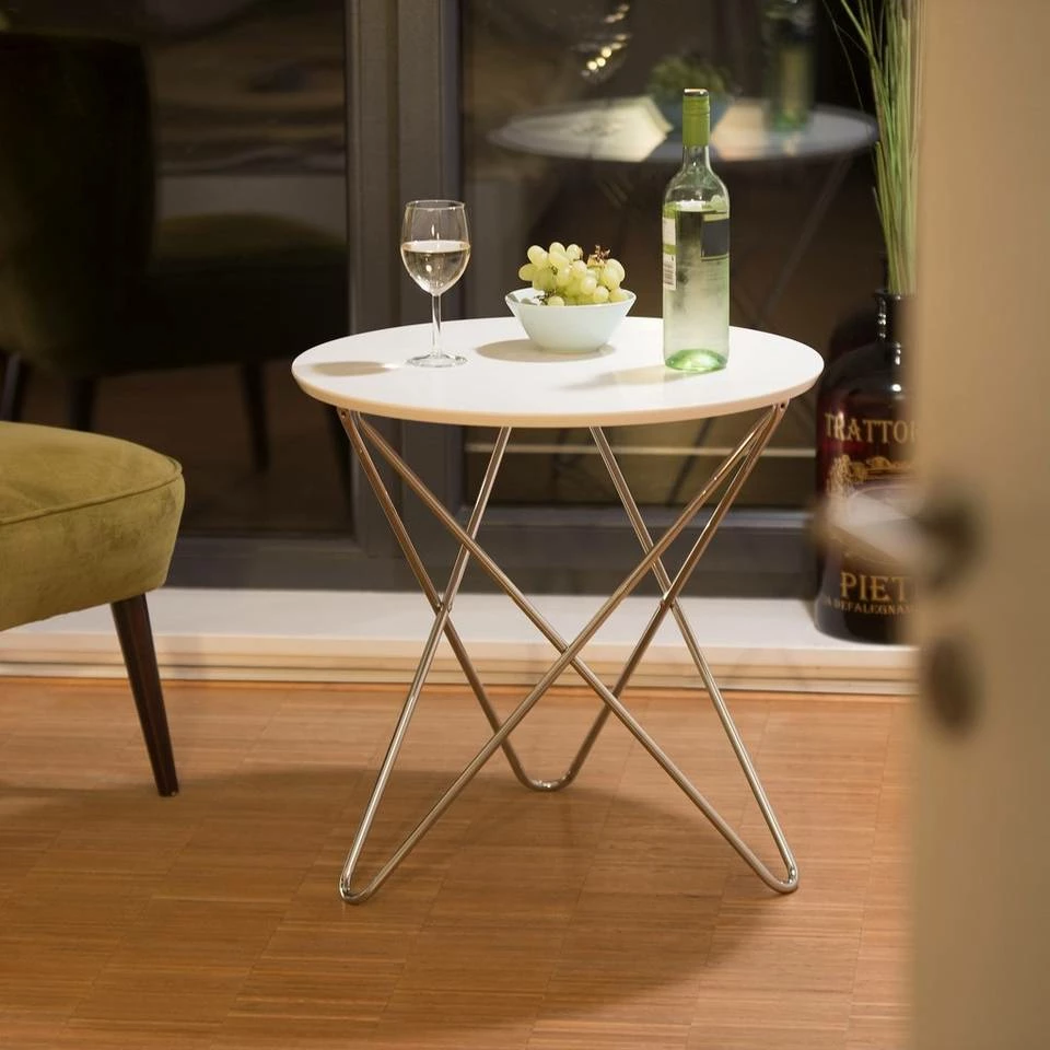 relaxdays Beistelltisch »Beistelltisch rund in weiß«, Dia. 60cm – Bild 2