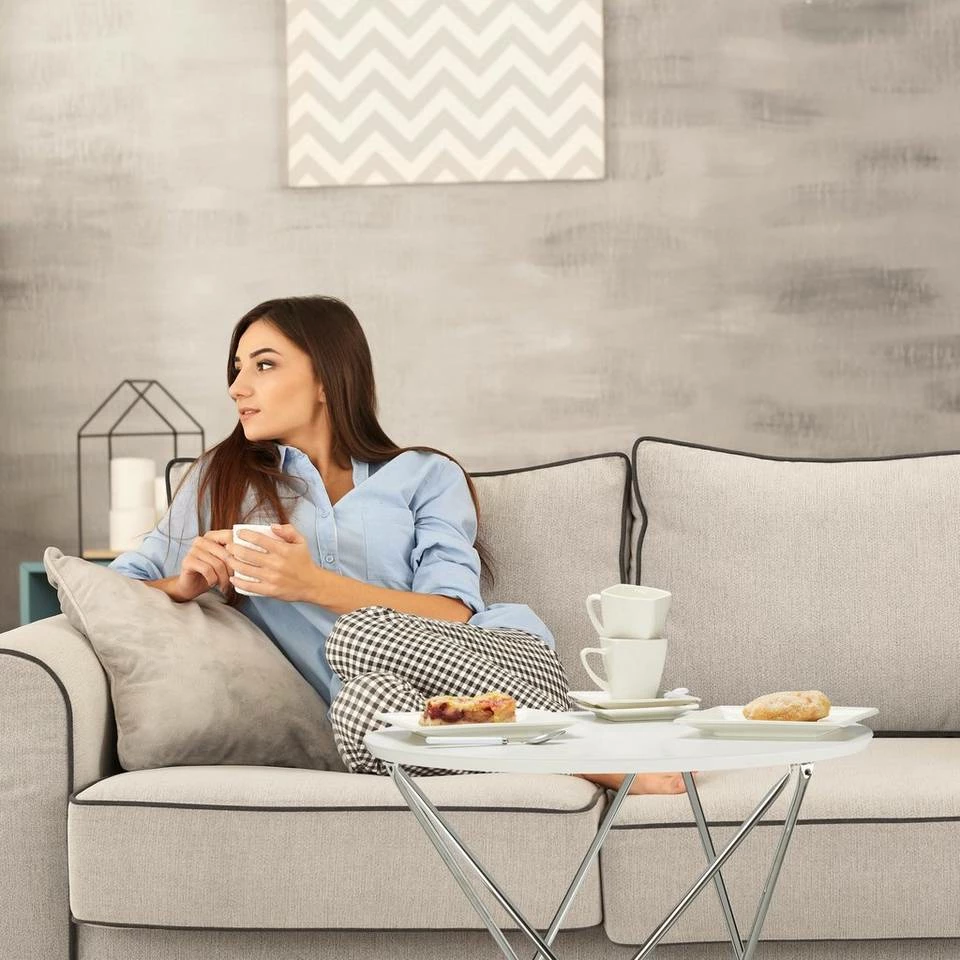 relaxdays Beistelltisch »Beistelltisch rund in weiß«, Dia. 60cm – Bild 3