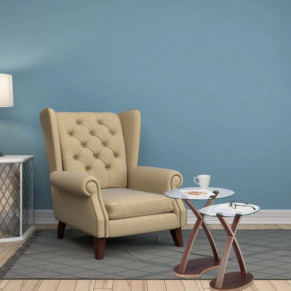 relaxdays Beistelltisch »Beistelltisch Glas oval im 2er Set« – Bild 2