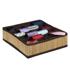 relaxdays Krawattenhalter »1 x Krawattenbox Bambus natur«