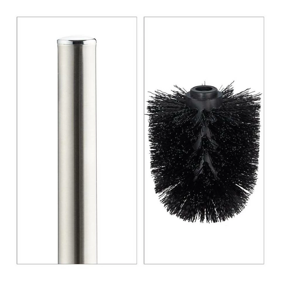 relaxdays Badezimmer-Set »WC Garnitur Keramik«, Grau Schwarz Silber, Anthrazit Silber Schwarz, Weiß Silber – Bild 6