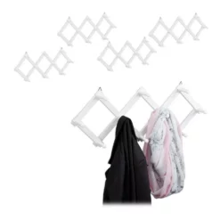 relaxdays Wandgarderobe »5 x Wandgarderobe Holz weiß faltbar«