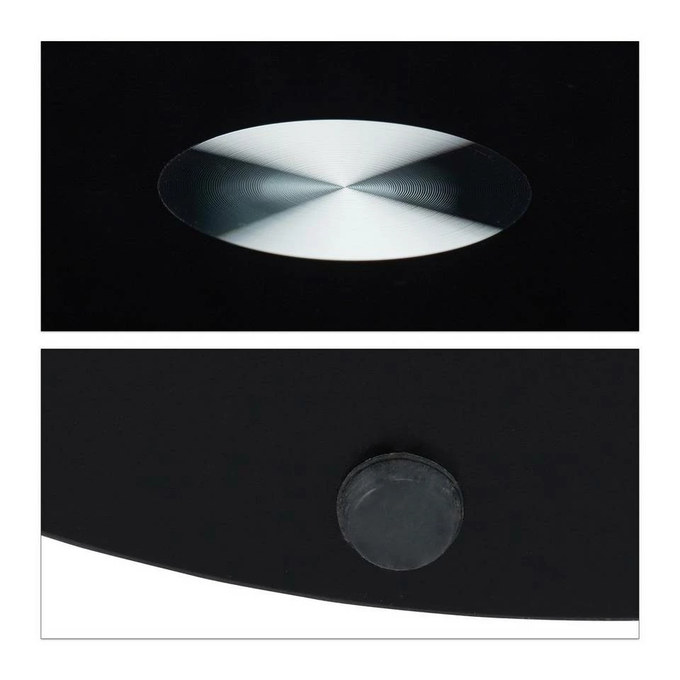 relaxdays Beistelltisch »Beistelltisch Glas Edelstahl«, Schwarz Weiß Silber, Schwarz Silber – Bild 6