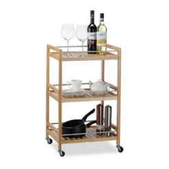 relaxdays Servierwagen »Servierwagen Bambus«