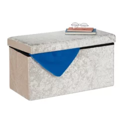 relaxdays Sitzbank »Samt Sitzbank in Beige«