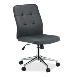 relaxdays Drehstuhl »Bürostuhl Kunstleder«, Grau Schwarz Silber, Anthrazit Silber Schwarz