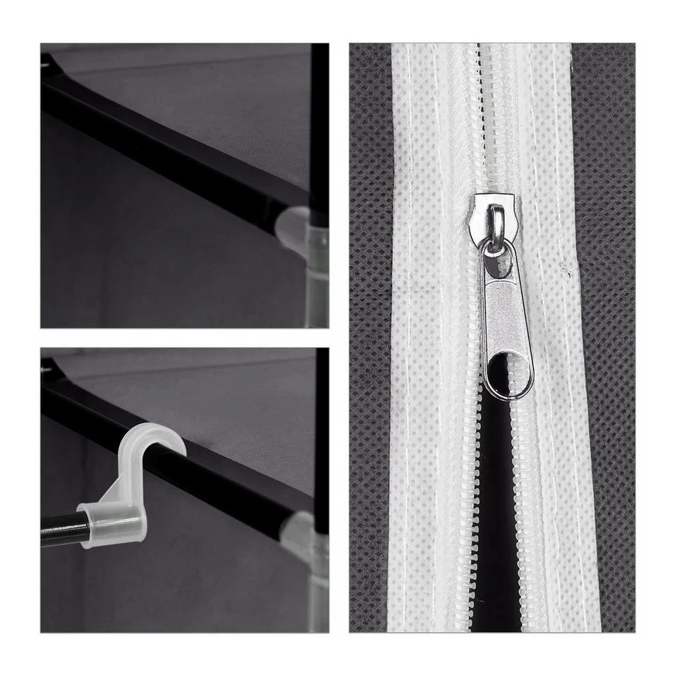 relaxdays Kleiderschrank »3 x Stoffschrank Kleiderstange grau« – Bild 9