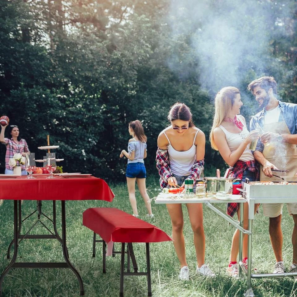 relaxdays Bierzeltgarnitur »6x Bierzeltgarnitur Auflage rot« – Bild 2