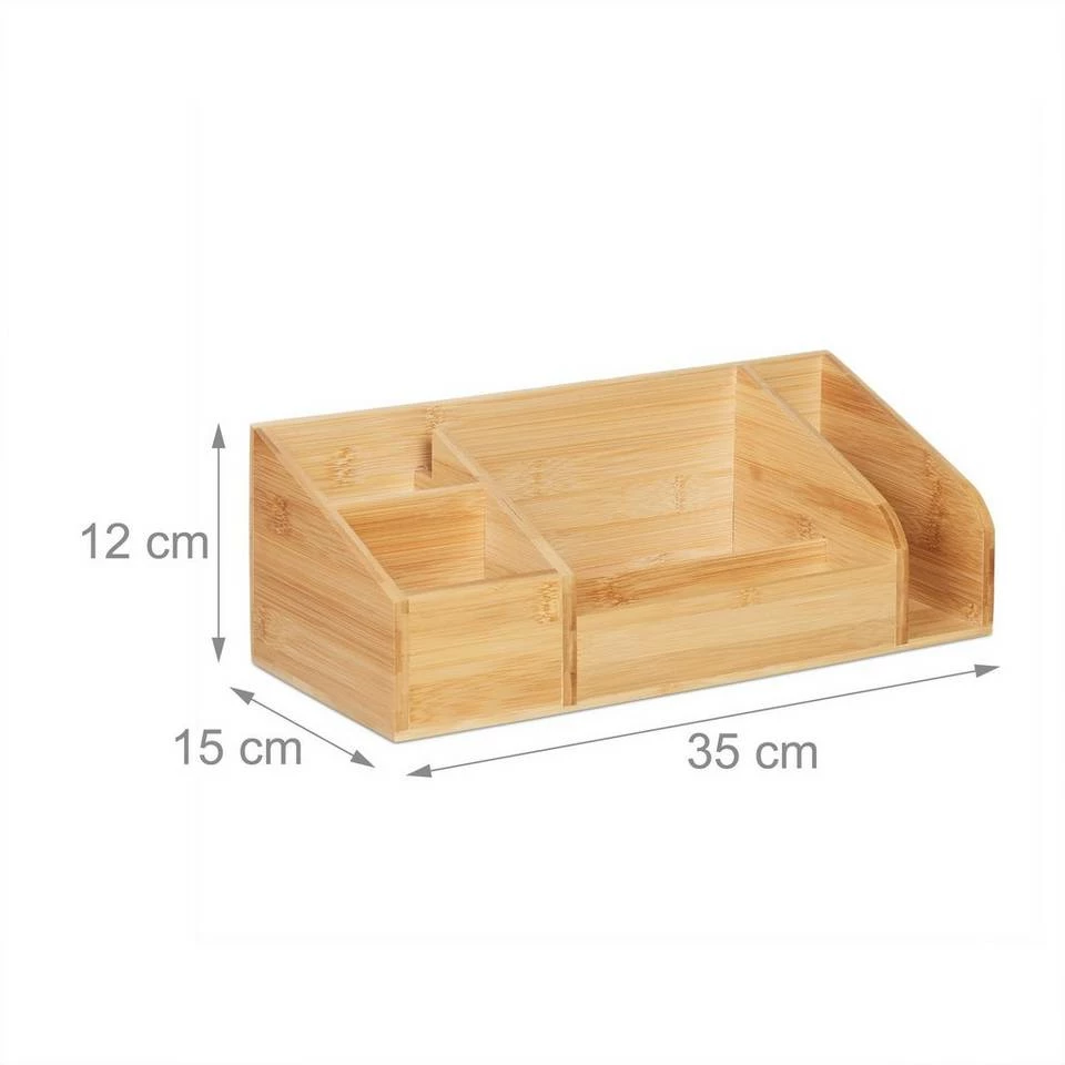 relaxdays Schreibtischaufsatz »Schreibtisch Organizer aus Bambus« – Bild 4