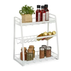 relaxdays Gewürzregal »Weißes Gewürzregal mit 3 Ebenen«
