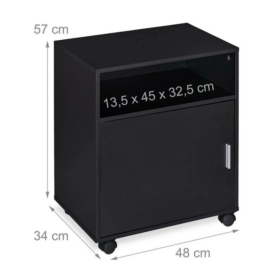 relaxdays Rollcontainer »Rollcontainer mit 3 Fächern« – Bild 4