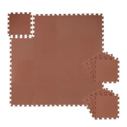 relaxdays Bodenschutzmatte »24x Fitness Bodenschutzmatte braun«, 24-St.