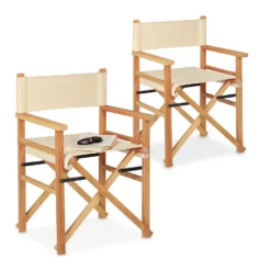 relaxdays Regiestuhl »Beiger Regiestuhl im 2er Set« (2 Stück)