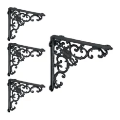 relaxdays Wandregalhalter »4 x Regalwinkel antik schwarz«