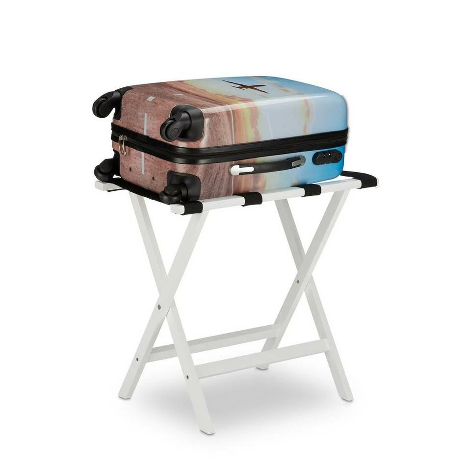 relaxdays Ablagetisch »Kofferständer klappbar in Weiß«