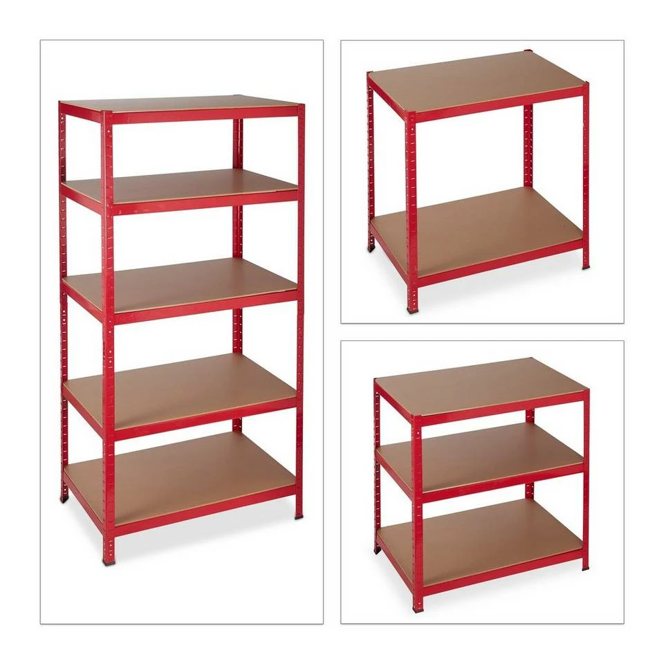relaxdays Schwerlastregal »2 x Schwerlastregal 180x90x60 in Rot« – Bild 6