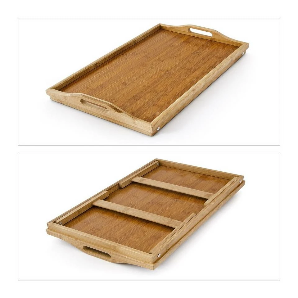 relaxdays Tabletttisch »4x Bambus Betttablett« – Bild 4