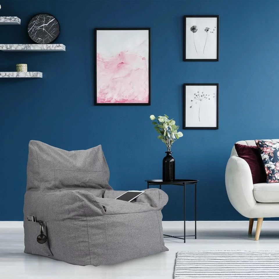 relaxdays Sitzsack »Grauer Sitzsack mit Lehne« – Bild 2