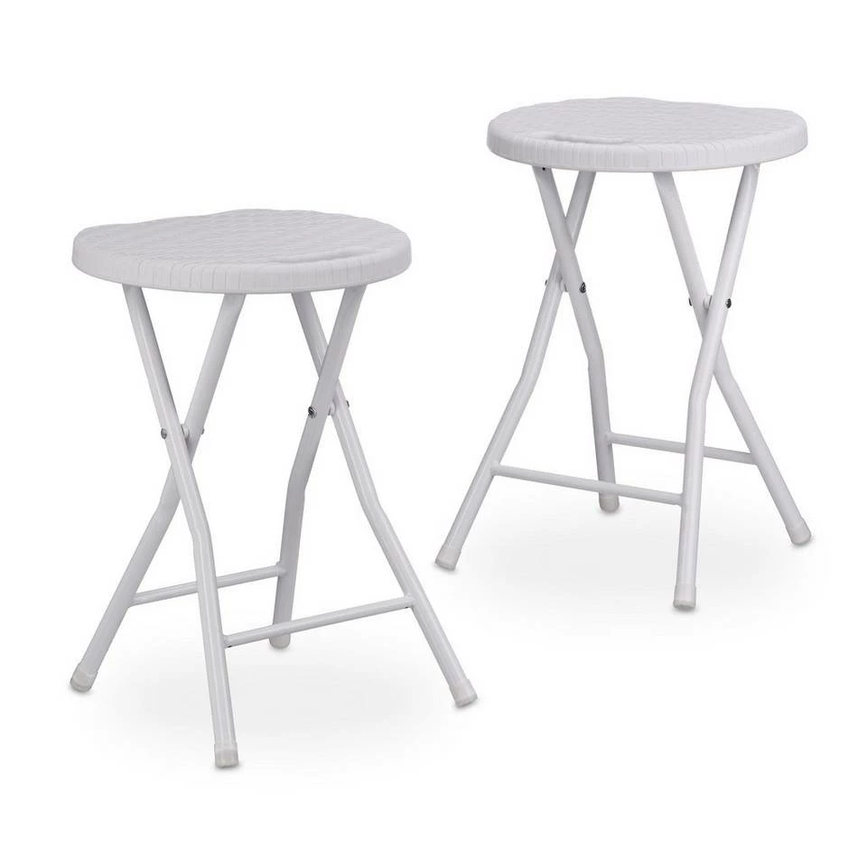 relaxdays Barhocker »Klapphocker BASTIAN«, Weiß Weiß, Dunkelbraun, Schwarz