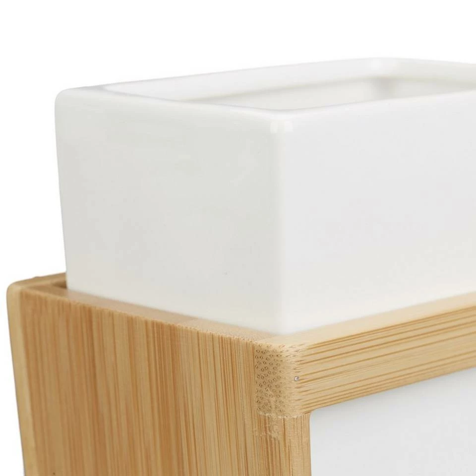 relaxdays Badezimmer-Set »Badezimmer Set aus Bambus und Keramik« – Bild 7