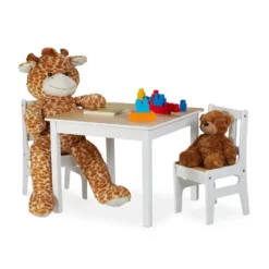 relaxdays Kindertisch »Kindertisch mit 2 Stühlen weiß/natur«