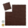 relaxdays Bodenschutzmatte »Bodenschutzmatte in Holzoptik 9er Set«, Dunkelbraun Wei&szlig;, Hellbraun