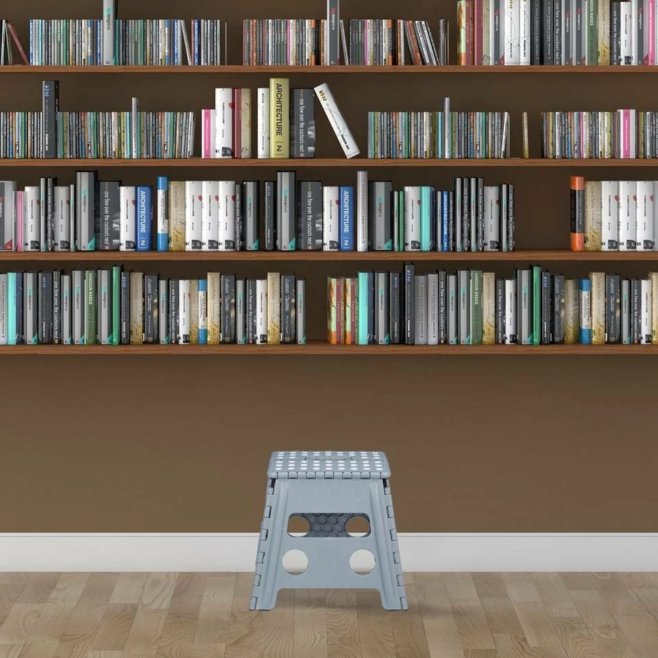 relaxdays Tritthocker »4 x Klapphocker faltbar L hellgrau« – Bild 2