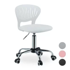 relaxdays Drehstuhl »Kinderdrehstuhl Kunstleder«, Weiß Wei&szlig; Silber Schwarz, Grau Silber Schwarz, Schwarz Silber