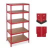 relaxdays Schwerlastregal »Schwerlastregal 180x90x60 in Rot«