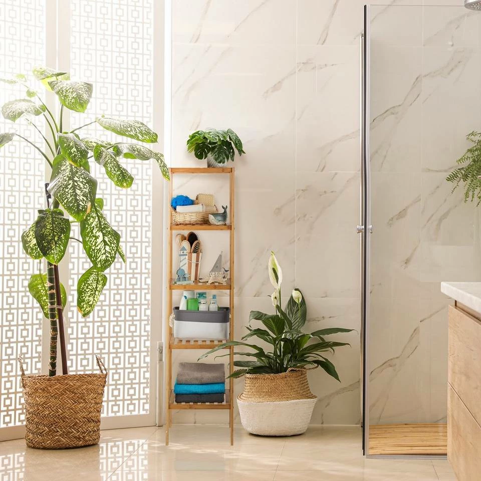 relaxdays Badmöbel-Set »Badregal Bambus mit 5 Ablagen« – Bild 2