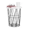 relaxdays Beistelltisch »Runder Beistelltisch mit Metallkorb«, A