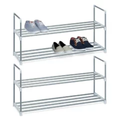 relaxdays Schuhregal »2 x Schuhregal Metall 2 Etagen«